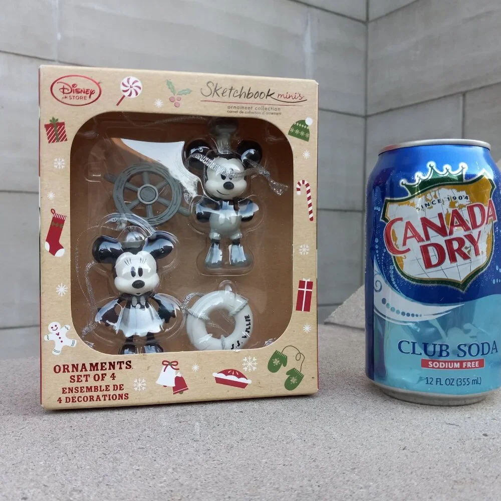 Disney Store Sketchbook Minis Mickey & Minnie Holiday Ornaments
